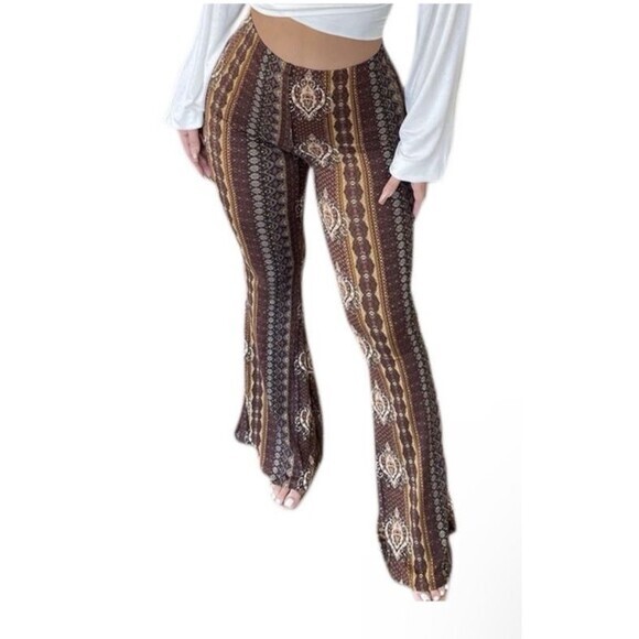 Forbidden Pants- Boho Flare Bell Bottom - 70s Style High Waist - Picture 6 of 9